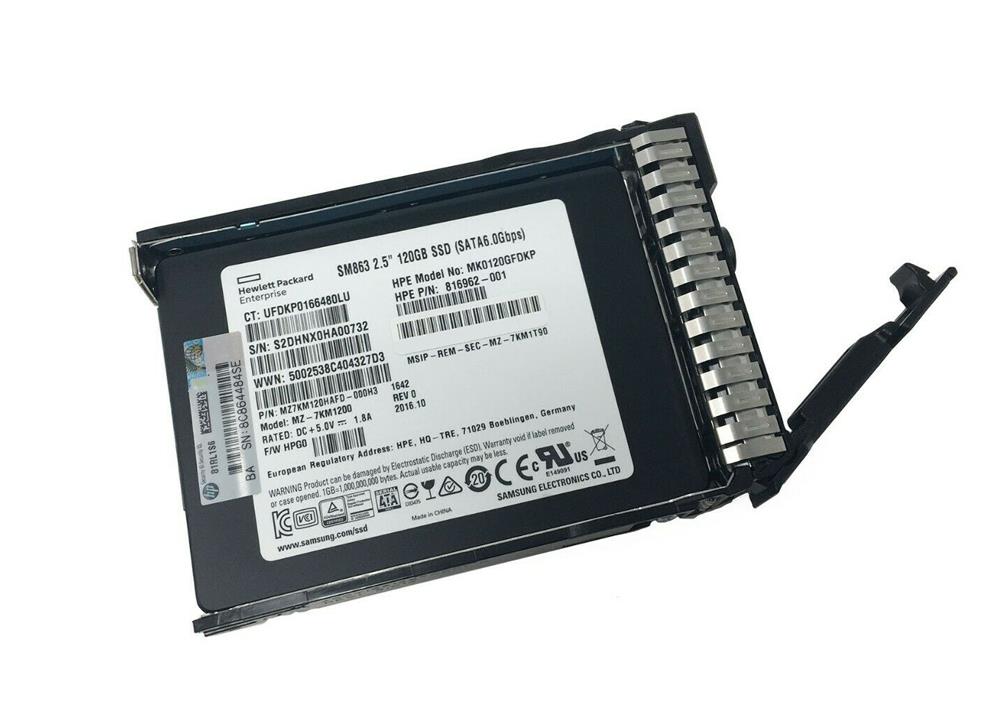 816879-001 HP 120GB SATA 6Gbps Read Intensive-3 3.5-inch Internal Solid State Drive (SSD) with SC Converter