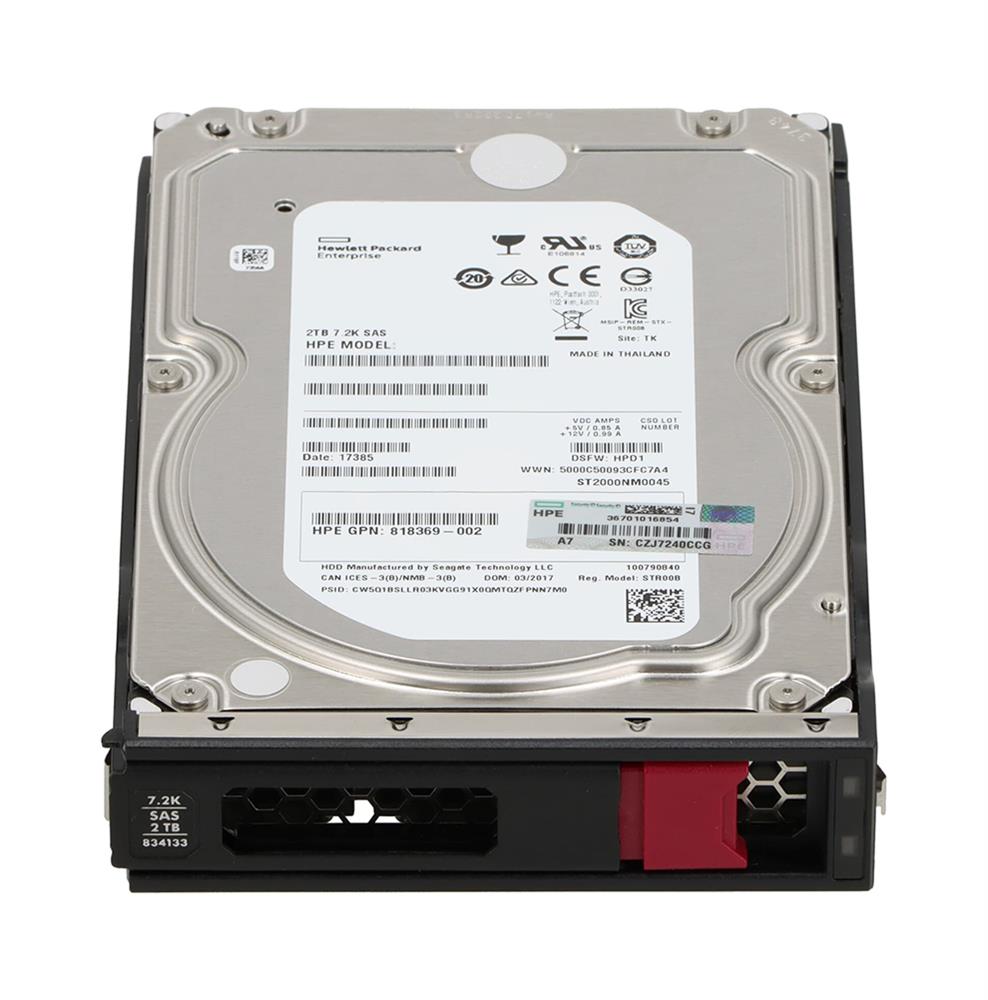 818369-002 HP 2TB 7200RPM SAS 12Gbps Midline 3.5-inch Internal Hard Drive