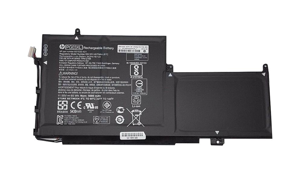 831758-005 HP 6-Cell 65WHr 5430mAh 11.5V Lithium-Ion Battery (Refurbished)