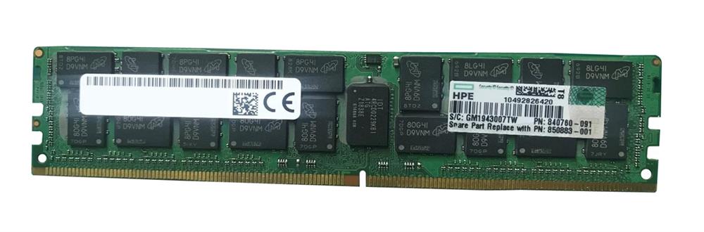 840760-091 HPE 128GB PC4-21300 DDR4-2666MHz Registered ECC CL19 288-Pin Load Reduced DIMM 1.2V Octal Rank Memory Module