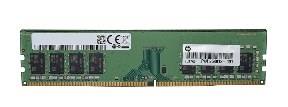 854913-001 HP 8GB PC4-19200 DDR4-2400MHz CL17 288-Pin DIMM 1.2V Single Rank Memory Module