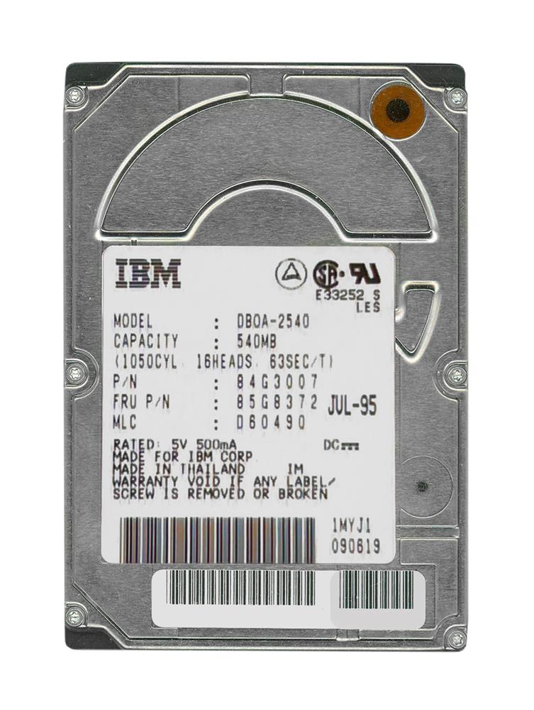 85G8372 IBM Travelstar LP 540MB 4000RPM ATA/IDE 64KB Cache 2.5-inch Internal Hard Drive