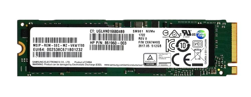 861960-003 HP 1TB MLC PCI Express 3.0 x4 NVMe M.2 2280 Internal Solid State Drive (SSD)