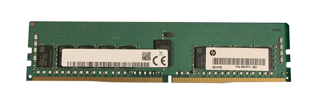 864707-591 HP 16GB PC4-21300 DDR4-2666MHz Registered ECC CL19 288-Pin DIMM 1.2V Single Rank Memory Module