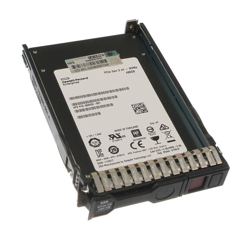 870343-001 HPE 480GB Read Intensive PCI Express x4 NVMe Hot Swap 2.5-inch Solid State Drive (SSD) for ProLiant G9 G10 Server