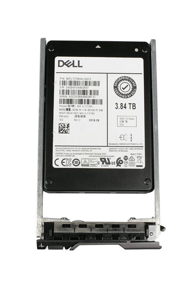 8WV6J Dell 3.84TB TLC SAS 12Gbps Read Intensive 2.5-inch Internal Solid State Drive (SSD)