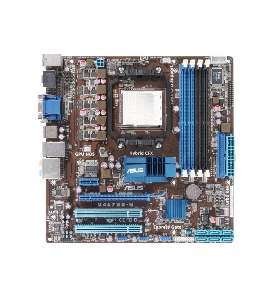 90-MIBB10-G0EAY0 ASUS Socket AM3/AM2+/AM2 AMD 785G + SB710 Chipset AMD Phenom II/ AMD Phenom/ AMD Athlon II/ Athlon/ AMD Sempron Processors Support DDR2 4x DIMM 6x SATA 3.0Gb/s Micro-ATX Motherboard (Refurbished)