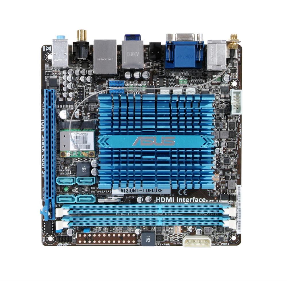 90-MIBCG0-G0EAY0KZ ASUS AT3IONT-I Deluxe Nvidia ION Chipset Intel Atom 330 Dual-Core DDR3 2x DIMM 3x SATA 3.0Gb/s Mini ITX Motherboard (Refurbished)