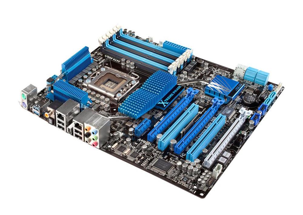 90-MIBD80-G0AAY00Z ASUS P6X58D-E Socket LGA 1366 Intel X58/ ICH10R Chipset Core i7 Extreme Edition/ Core i7 Processors Support DDR3 6x DIMM 6x SATA 3.0Gb/s ATX Motherboard (Refurbished)