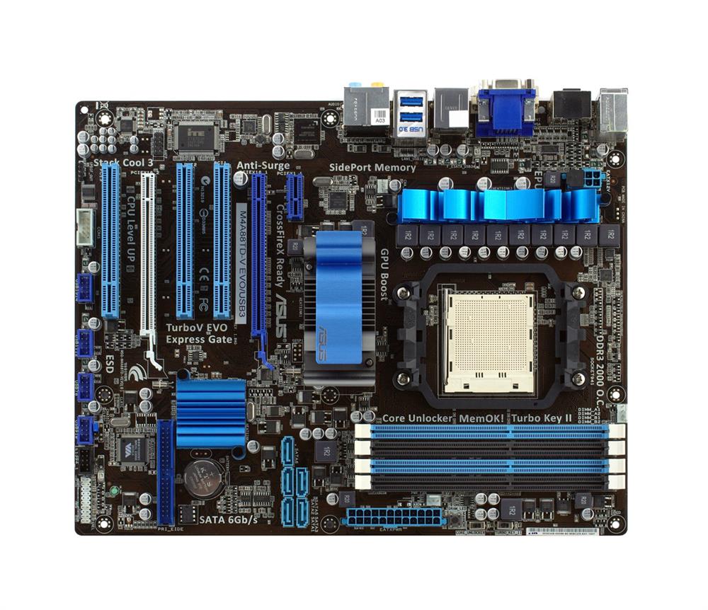 90-MIBDQ0-G0EAY0DZ ASUS Socket AM3 AMD 880G + SB710 Chipset AMD Phenom II/ AMD Athlon II/ AMD Sempron 100 Series Processors Support DDR3 4x DIMM 5x SATA 3.0Gb/s ATX Motherboard (Refurbished)