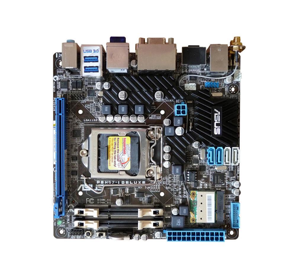 90-MIBE7A-G0AAY0KZ ASUS P8H67-I DELUXE Socket LGA 1155 Intel H67 Chipset Core i7 / i5 / i3 / Processors Support DDR3 2x SO-DIMM 2x SATA 6.0Gb/s Mini-ITX Motherboard (Refurbished)