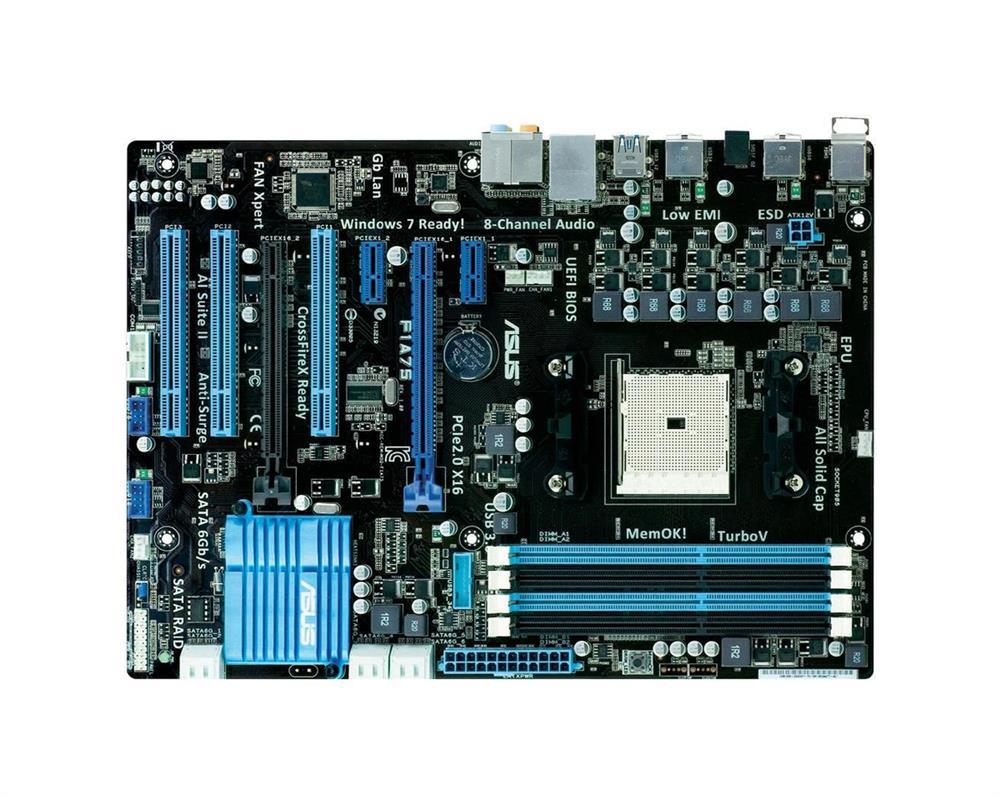 90-MIBGM0-G0EAY00Z ASUS Socket FM1 AMD A75 Chipset AMD A-Series/ AMD E2-Series Processors Support DDR3 4x DIMM 6x SATA 6.0Gb/s ATX Motherboard (Refurbished)