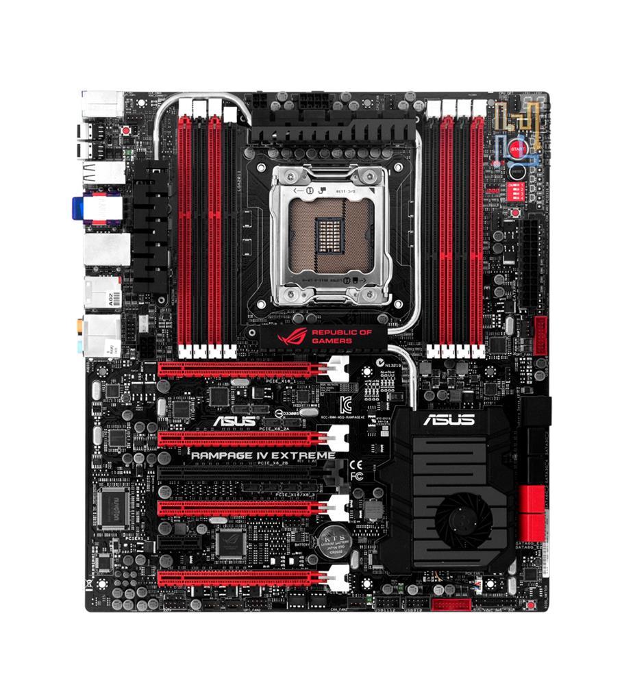 90-MIBHF0-G0UAY00Z ASUS RAMPAGE IV EXTREME Socket 2011 Intel X79 Chipset 2nd Generation Core i7 Processors Support DDR3 8x DIMM 2x SATA 6.0Gb/s Extended ATX Motherboard (Refurbished)