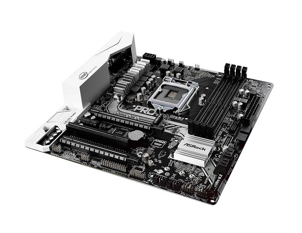 90-MXB3C0-A0UAYZ ASRock B250M Pro4 Socket LGA 1151 Intel B250 Chipset Core i7 / i5 / i3 / Pentium / Celeron Processors Support DDR4 4x DIMM 6x SATA3 6.0Gb/s Micro-ATX Motherboard (Refurbished)