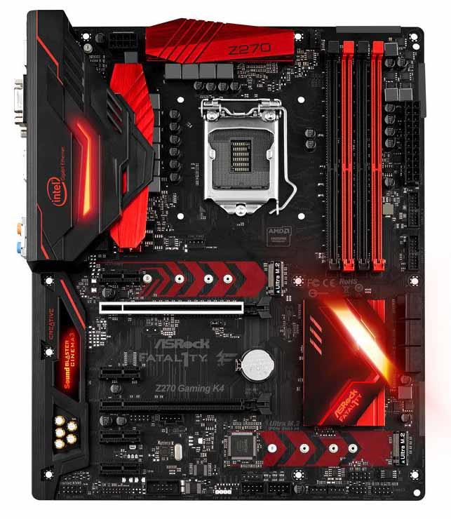 90-MXB3Z0-A0UAYZ ASRock Fatal1ty Z270 Gaming K4 Socket LGA 1151 Intel Z270 Chipset 7th/6th Generation Core i7 / i5 / i3 / Pentium / Celeron Processors Support DDR4 4x DIMM 6x SATA3 6.0Gb/s ATX Motherboard (Refurbished)