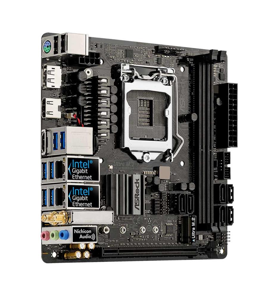 90-MXB620-A0UAYZ ASRock Z370M-ITX/ac Socket LGA 1151 Intel Z370 Chipset 8th Generation Core i7 / i5 / i3 Processors Support DDR4 2x DIMM 6x SATA3 6.0Gb/s Mini-ITX Motherboard (Refurbished)