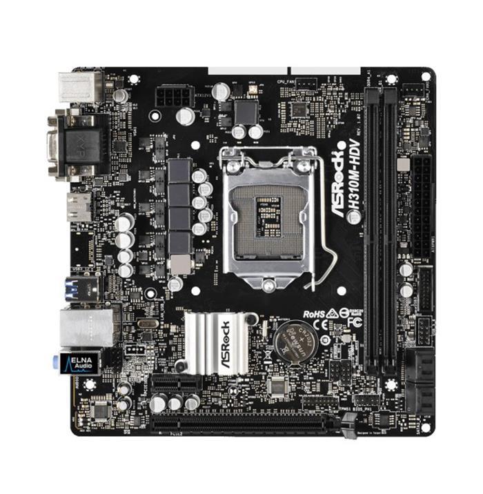 90-MXB6Z0-A0UAYZ ASRock H310M-HDV Socket LGA 1151 Intel H310 Chipset 9th & 8th Generation Core i7 / i5 / i3 Processors Support DDR4 2x DIMM 4x SATA3 6.0Gb/s Micro-ATX Motherboard (Refurbished)