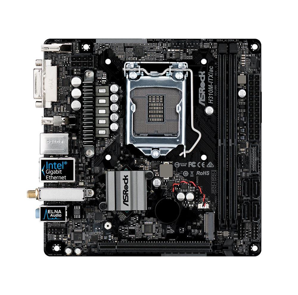 90-MXB7A0-A0UAYZ ASRock H310M-ITX/AC Socket LGA 1151 Intel H310 Chipset 8th Generation Core i7 / i5 / i3 Processors Support DDR4 2x DIMM 4x SATA3 6.0Gb/s Mini-ITX Motherboard (Refurbished)