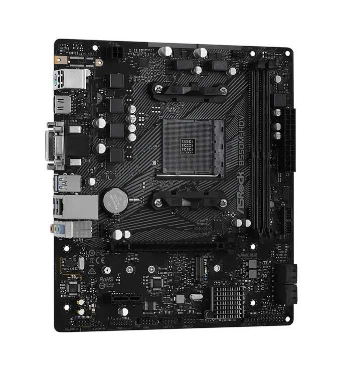 90-MXBDJ0-A0UAYZ ASRock B550M-HDV Socket AM4 AMD B550 Chipset AMD Ryzen Series Processors Support DDR4 2x DIMM 4x SATA3 6.0Gb/s Micro-ATX Motherboard (Refurbished)