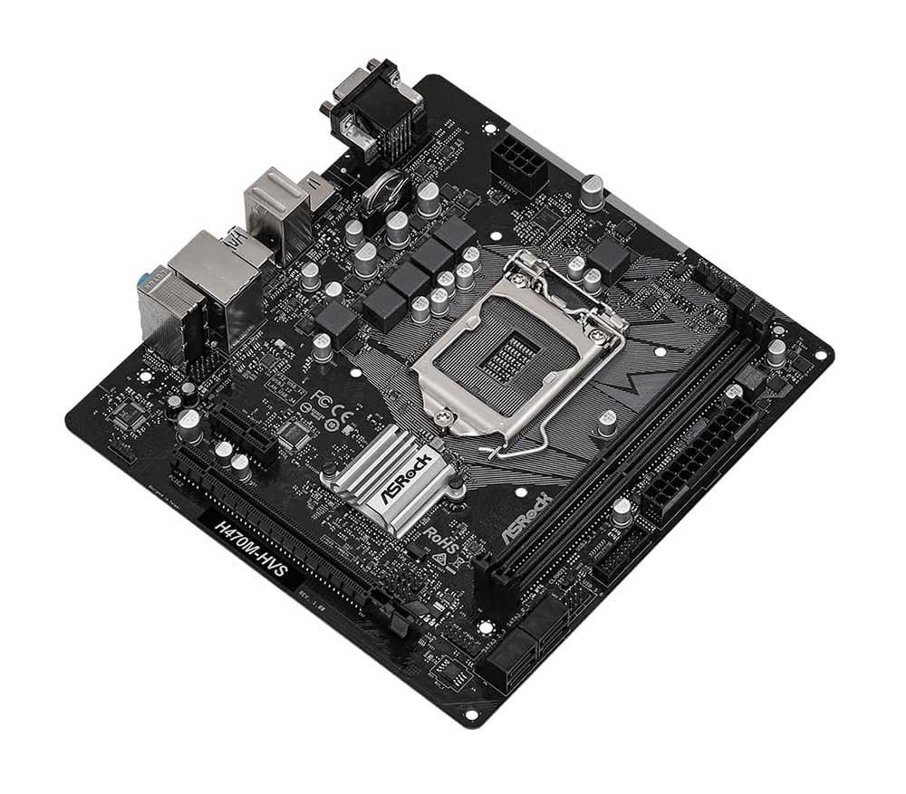 90-MXBG60-A0UAYZ ASRock Socket LGA 1200 Intel H470 Chipset 10th Generation Intel Core Processors Support DDR4 2x DIMM 4x SATA3 6.0Gb/s Micro-ATX Motherboard (Refurbished)