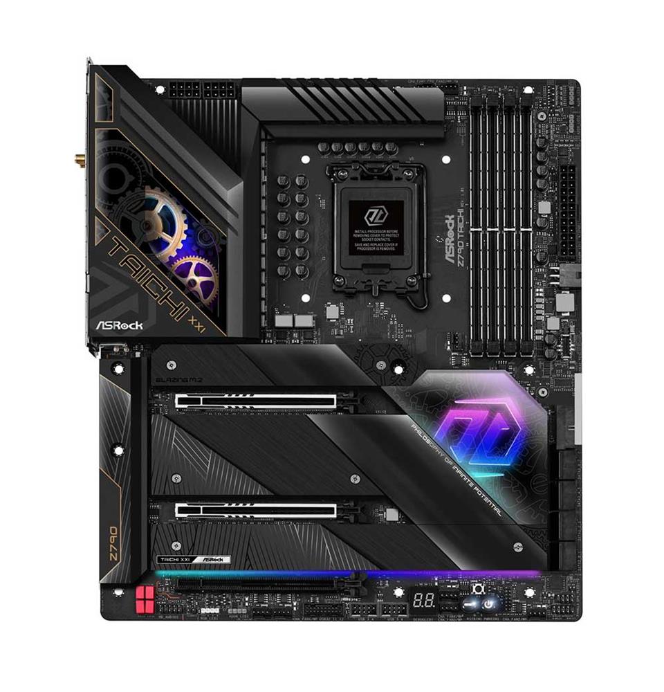 90-MXBJD0-A0UAYZ ASRock Z790 Taichi Socket LGA 1700 Intel Z690 Chipset 13th/12th Generation Core Processors Support DDR5 4x DIMM 8x SATA3 6.0Gb/s E-ATX Motherboard (Refurbished)