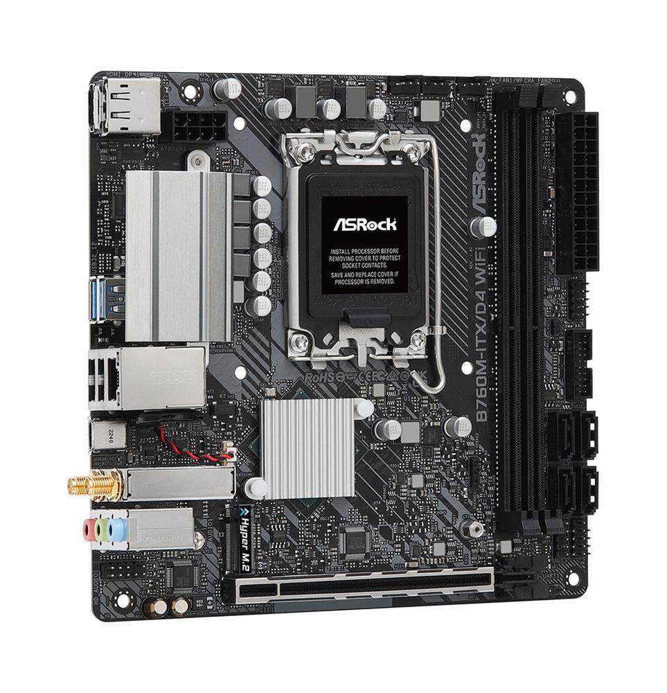 90-MXBKY0-A0CAYZ ASRock B760M-ITX/D4 WiFi Socket LGA 1700 Intel B760 Chipset 13th/12th Generation Core Processors Support DDR4 2x DIMM 4x SATA 6.0Gb/s Mini-ITX Motherboard (Refurbished)