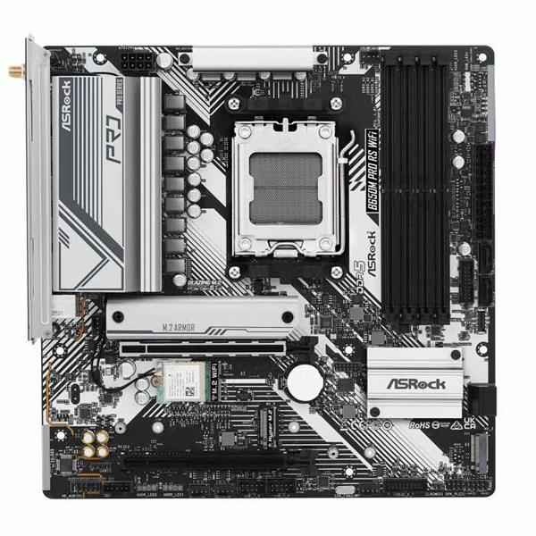 90-MXBLZ0-A0UAYZ ASRock B650M Pro RS WiFi Socket AM5 AMD B650 Chipset AMD Ryzen 7000 Series Processors Support DDR5 4x DIMM 4x SATA3 6.0Gb/s Micro-ATX Motherboard (Refurbished)