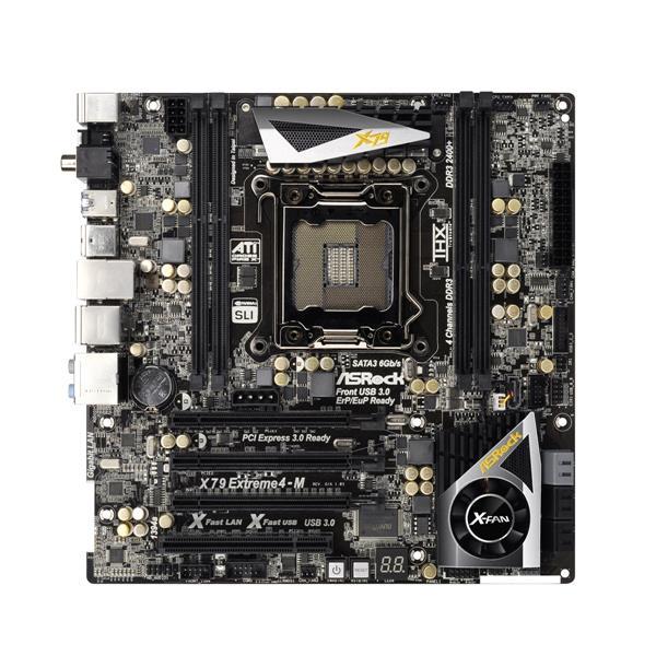 90-MXGJ70-A0UAYZ ASRock X79 Extreme4-M Socket LGA 2011 Intel X79 Chipset Core i7 Processors Support DDR3 4x DIMM 4x SATA2 3.0Gb/s Micro-ATX Motherboard (Refurbished)