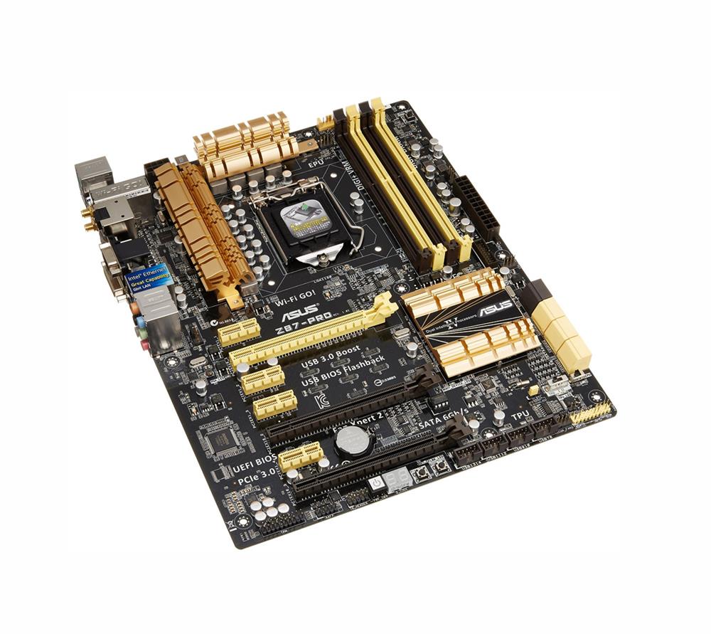 90MB0DT0M0AAY0 ASUS Z87-PRO Socket LGA 1150 Intel Z87 Chipset 4th Generation Core i7 / i5 / i3 / Pentium / Celeron Processors Support DDR3 4x DIMM 6x SATA 6.0Gb/s ATX Motherboard (Refurbished)