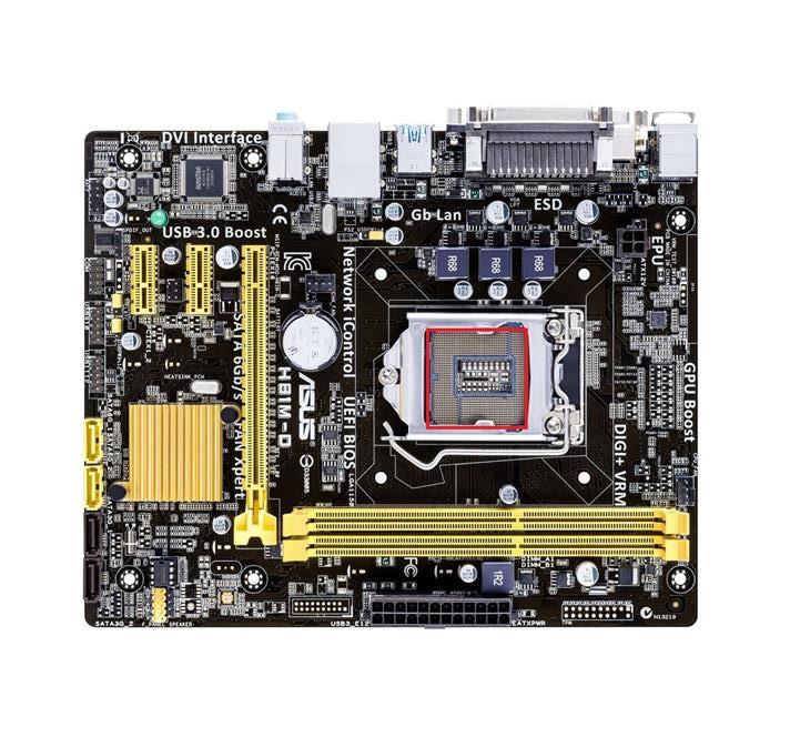 90MB0KD0-M0EAY0 ASUS H81M-D R2.0 Socket LGA 1150 Intel H81 Chipset 4th Generation Core i7 / i5 / i3 / Pentium / Celeron Processors Support DDR3 2x DIMM 2x SATA 6.0Gb/s uATX Motherboard (Refurbished)