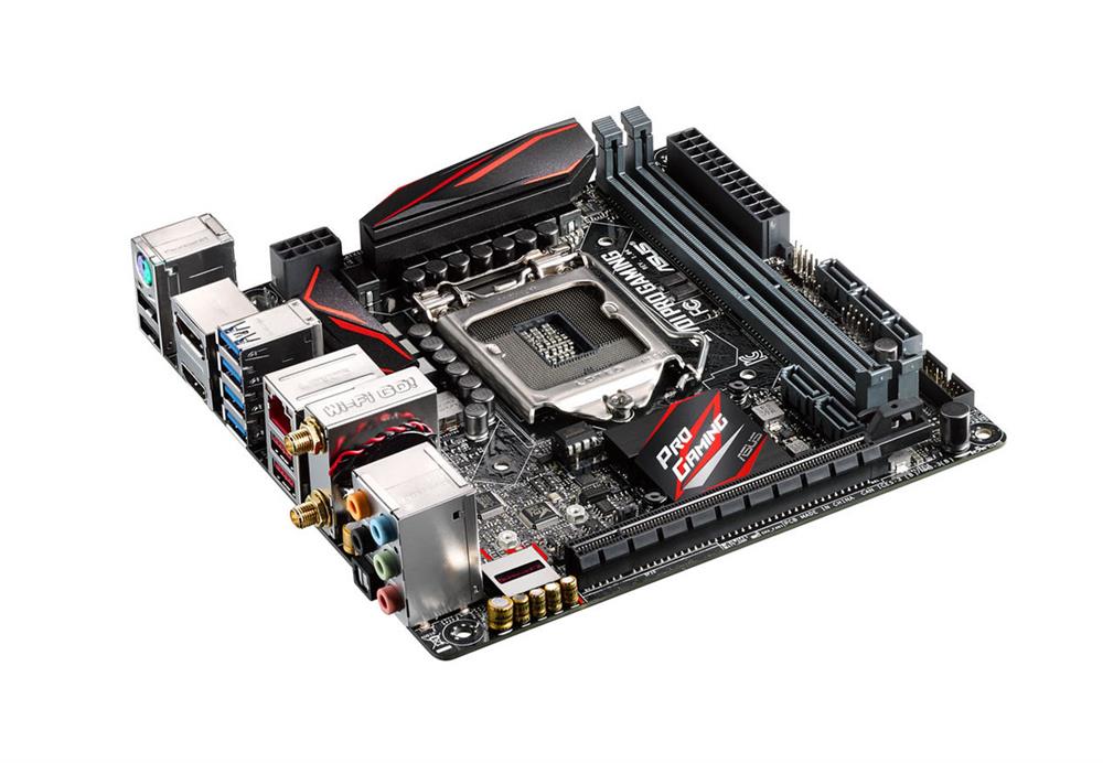 90MB0MQ0-M0AAY0 ASUS Z170I PRO GAMING Socket LGA 1151 Intel Z170 Chipset Core i7 / i5 / i3 / Pentium / Celeron Processors Support DDR4 2x DIMM 2x SATA 6.0Gb/s Mini ITX Motherboard (Refurbished)