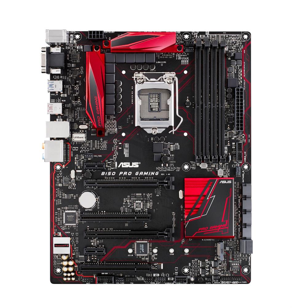 90MB0PB0-M0EAY0 Asus B150 PRO GAMING Socket LGA 1151 Intel B150 Chipset 6th Generation Core i7 i5 / i3 / Pentium / Celeron Processors Support DDR4 4x DIMM 6x SATA 6.0Gb/s ATX Motherboard (Refurbished)