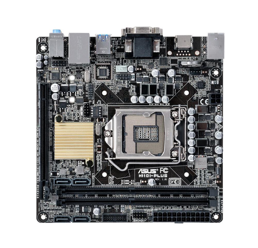 90MB0PX0-M0EAY0 ASUS H110I-PLUS Socket LGA 1155 Intel H110 Chipset 7th/6th Generation Core i7 / i5 / i3 / Pentium / Celeron Processors Support DDR4 2x DIMM 4x SATA 6.0Gb/s Mini-ITX Motherboard (Refurbished)