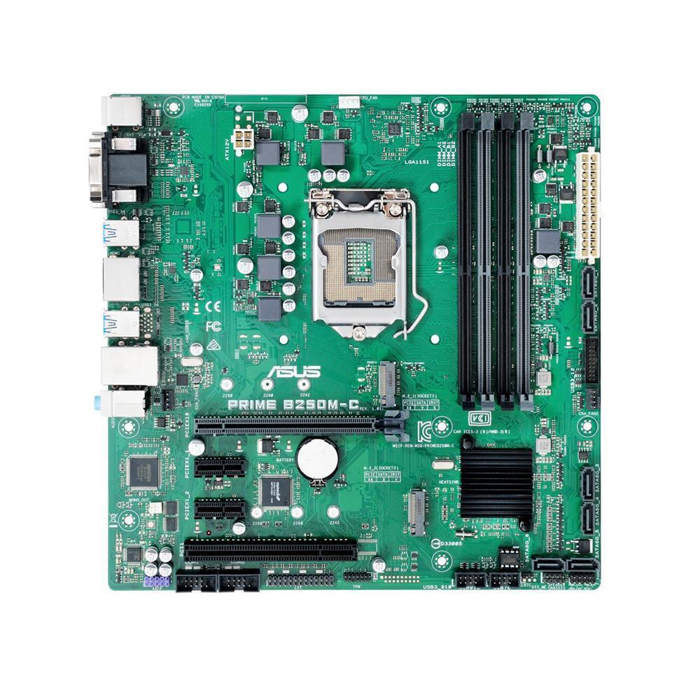 90MB0SQ0-M0EAYC ASUS Socket LGA 1151 Intel B250 Chipset 7th/6th Generation Core i7 / i5 / i3 / Pentium / Celeron Processors Support DDR4 4x DIMM 6x SATA 6.0Gb/s uATX Motherboard (Refurbished)