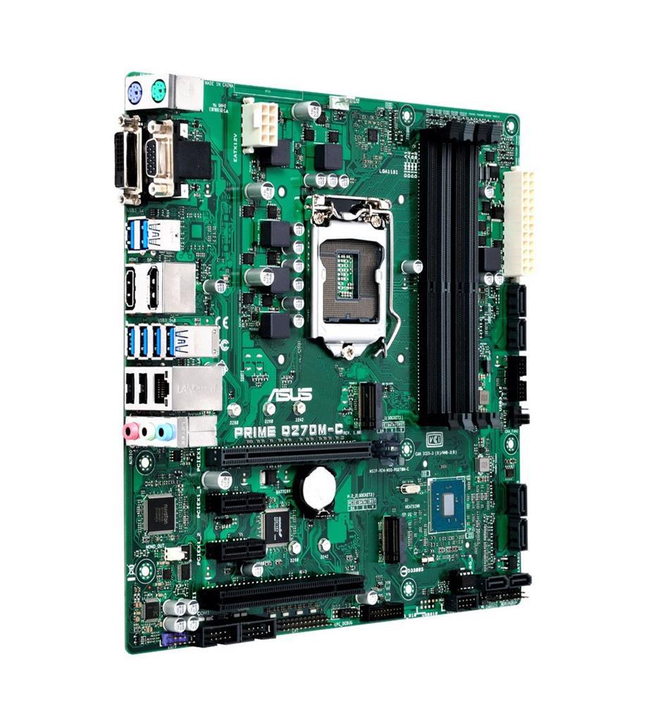 90MB0SZ0-M0EAYM ASUS PRIME Q270M-C Intel Q270 Chipset 7th/6th Generation Core i7 / i5 / i3 / Pentium / Celeron Processors Support DDR4 4x DIMM 6x SATA 6.0Gb/s uATX Motherboard (Refurbished)