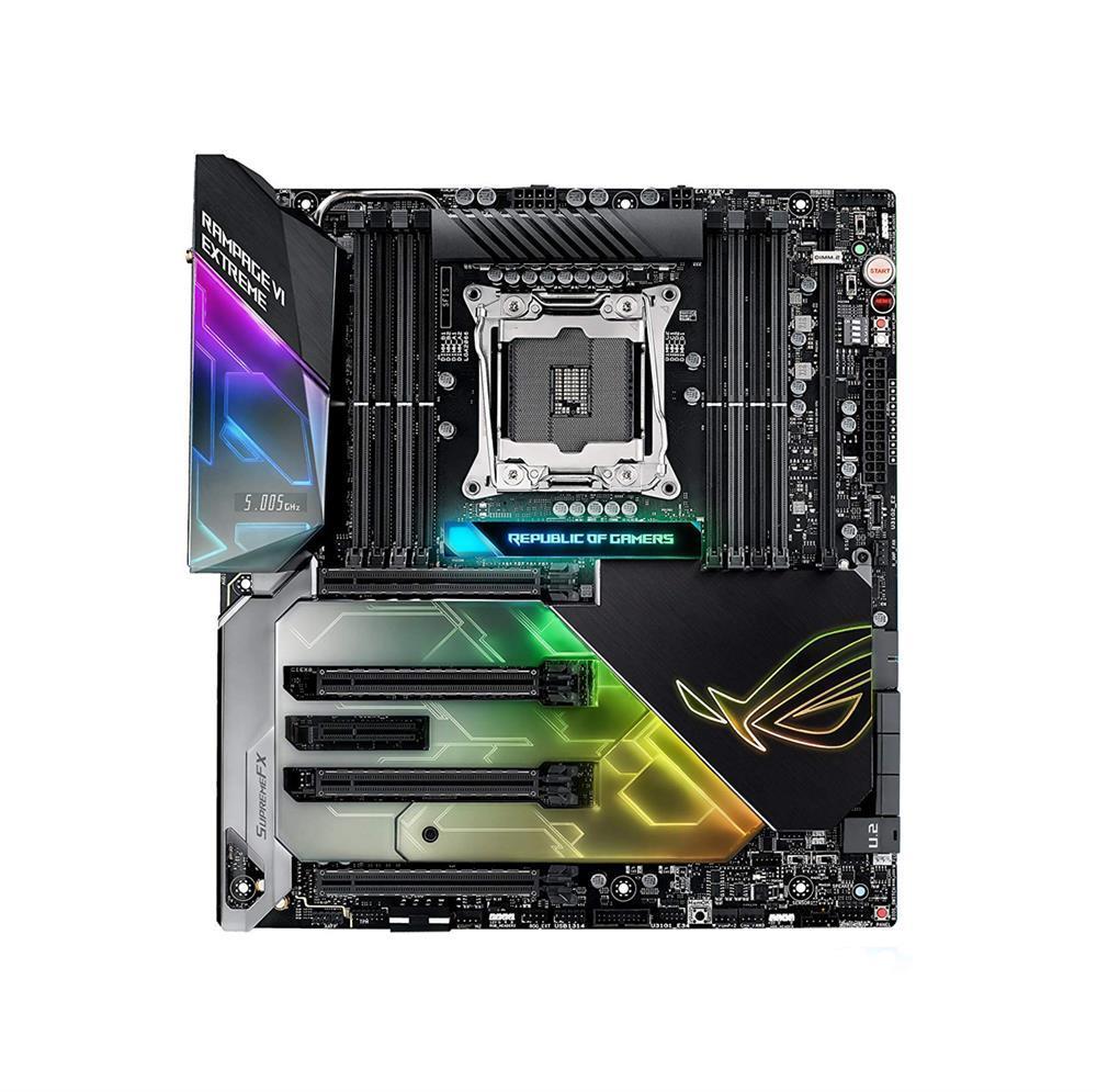 90MB0U30-M0EAY0 ASUS ROG RAMPAGE VI EXTREME Socket 2066 Intel X299 Chipset Core X-Series 79xx/ 78xx Series Processors Support DDR4 8x DIMM 6x SATA Extended-ATX Motherboard (Refurbished)