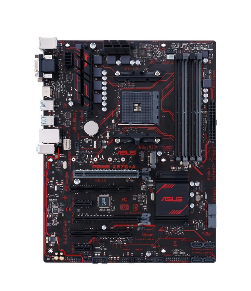 90MB0UN0-M0EAY0 ASUS PRIME X370-A Socket AM4 AMD X370 Chipset AMD Ryzen/ 7th Generation A-Series/ Athlon Processors Support DDR4 4x DIMM 6x SATA 6.0Gb/s ATX Motherboard (Refurbished)