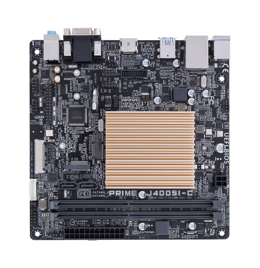 90MB0W90-M0EAY0 ASUS PRIME J4005I-C Intel Celeron J4005 Processors Support DDR4 2x DIMM 1x SATA 6.0Gb/s Thin Mini-ITX Motherboard Mfr PN (Refurbished)