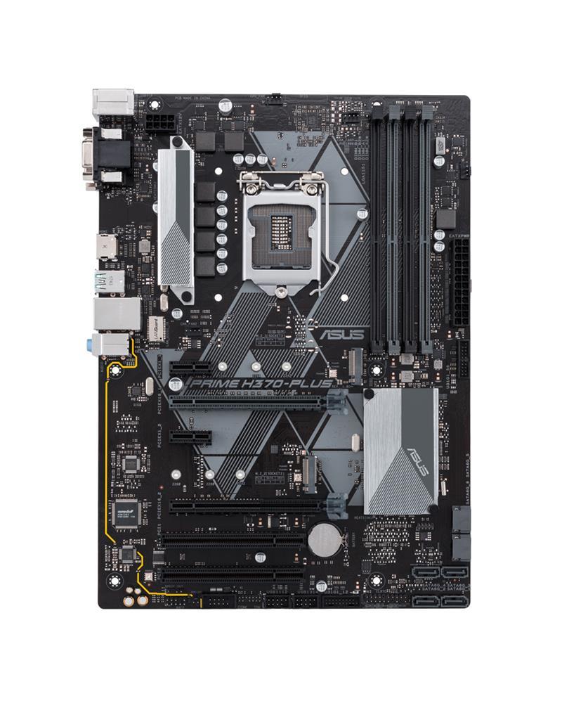 90MB0WA0-M0EAY0 ASUS PRIME H370-PLUS Socket LGA 1151 Intel H370 Chipset Core i7 / i5 / i3 / Pentium / Celeron Processors Support DDR4 4x DIMM 6x SATA 6.0Gb/s ATX Motherboard (Refurbished)
