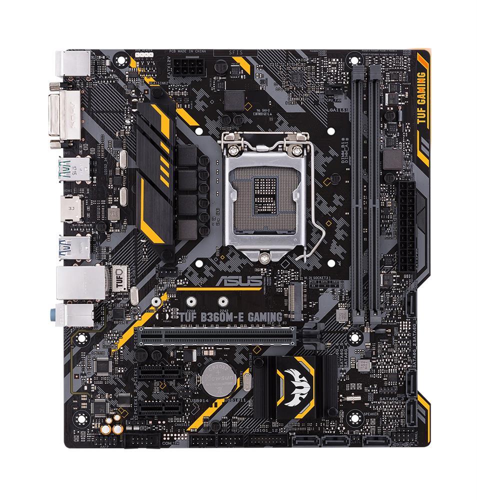 90MB0WK0-M0AAY0 ASUS TUF B360M-E GAMING Socket LGA 1151 Intel B360 Chipset 8th Generation Core i7 / i5 / i3 / Pentium / Celeron Processors Support DDR4 2x DIMM 6x SATA 6.0Gb/s Micro-ATX Motherboard (Refurbished)