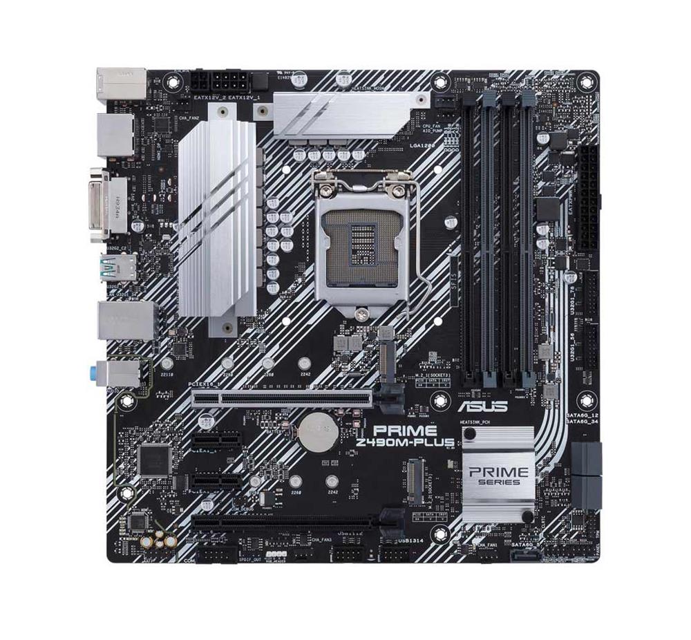 90MB12W0-M0EAY0 ASUS PRIME Z490M-PLUS Socket LGA 1200 Intel Z490 Chipset 10th Generation Intel Core/ Pentium/ Gold/ Celeron Processors Support DDR4 4x DIMM 5x SATA 6.0Gb/s Micro-ATX Motherboard (Refurbished)