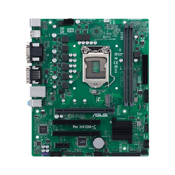 90MB1480-M0ECYC ASUS Pro H410M-C/CSM Socket LGA 1200 Intel H410 Chipset 10th Generation Intel Core/ Pentium Gold & Celeron Processors Support DDR4 2x DIMM 4x SATA 6.0Gb/s Micro-ATX Motherboard (Refurbished)