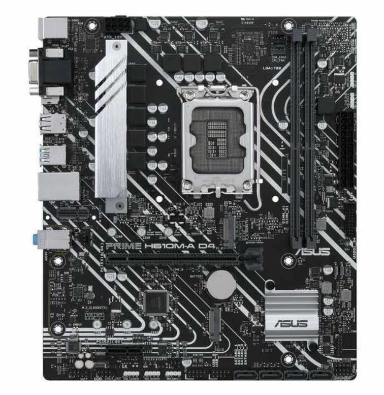 90MB19P0-MVAAYC ASUS PRIME H610M-A D4-CSM Socket LGA1700 Intel H610 Chipset 13th/12th Generation Core/ Pentium Gold And Celeron Processors Support DDR4 2x DIMM 4x SATA 6.0Gb/s Micro-ATX Motherboard (Refurbished)