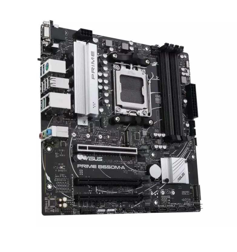 90MB1C10-M0EAY0 ASUS Prime B650M-A AX Socket AM5 AMD B650 Chipset AMD Ryzen 7000 Series Processors Support DDR5 4x DIMM 8x SATA 6.0Gb/s Micro-ATX Motherboard (Refurbished)