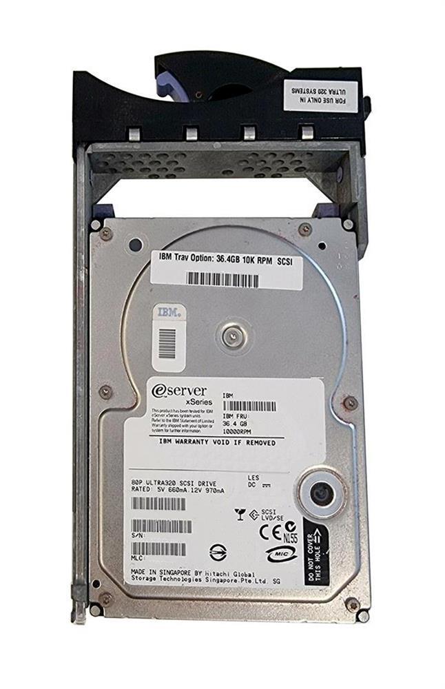 90P1308 IBM 36.4GB 10000RPM Ultra-320 SCSI 80-Pin Hot Swap 3.5-inch Internal Hard Drive
