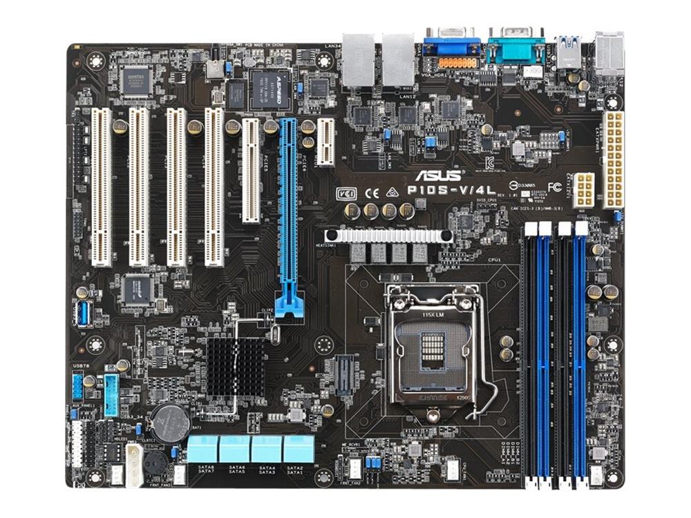 90SB05A0-M0UAY0 ASUS P10S-V/4L Socket LGA 1151 Intel C236 Chipset Core i3 / Xeon E3-1200 v6/v5 / Pentium / Celeron Processors Support DDR4 4x DIMM 8x SATA3 6.0Gb/s ATX Server Motherboard (Refurbished)