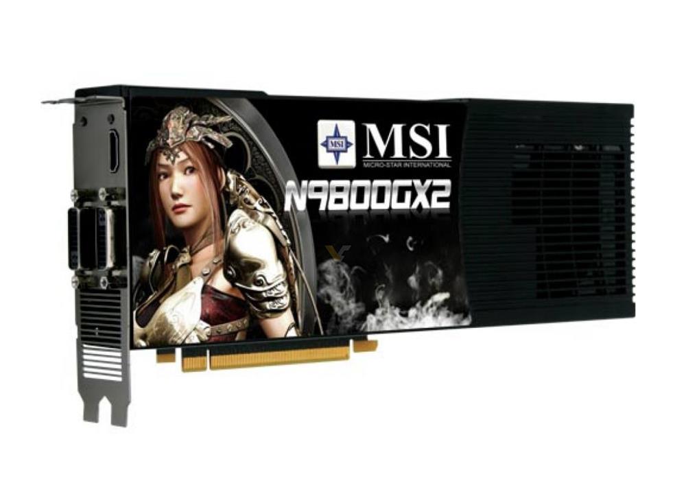 912V801468 MSI N9800GX2-M2D1G Nvidia GeForce 9800 GX2 1GB GDDR3 512-Bit HDMI / Dual DVI PCI-Express 2.0 x16 Video Graphics Card