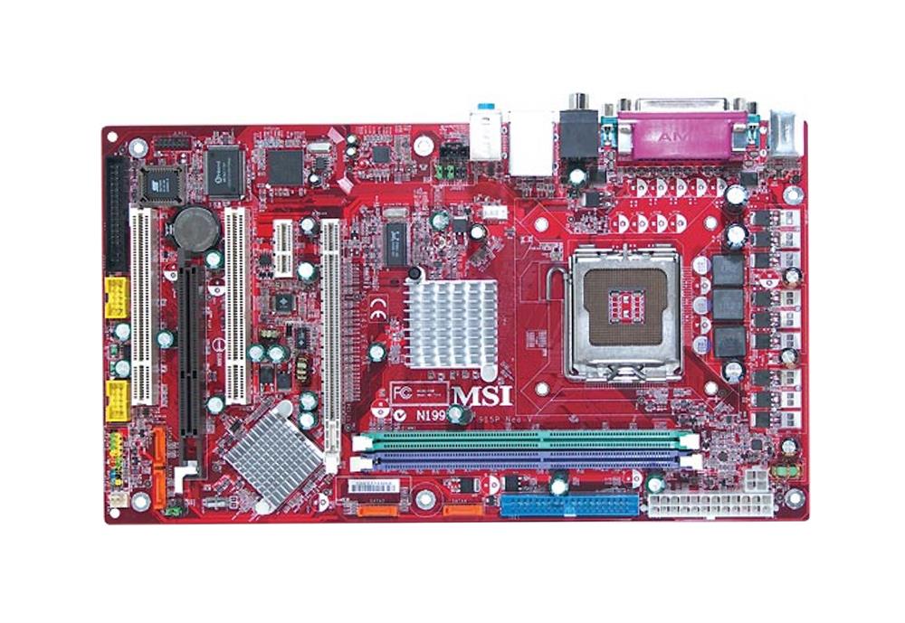 915PL MSI Neo-V Socket LGA 775 Intel + ICH6 Chipset Intel Pentium 4/ Celeron D Processors Support DDR 2x DIMM 4x SATA 1.50G/s ATX Motherboard (Refurbished)