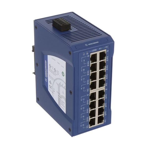 942-121-001 Hirschmann 16-Ports 10/100Base-TX 2 x FE/GE-SFP Slots Unmanaged Switch (Refurbished)