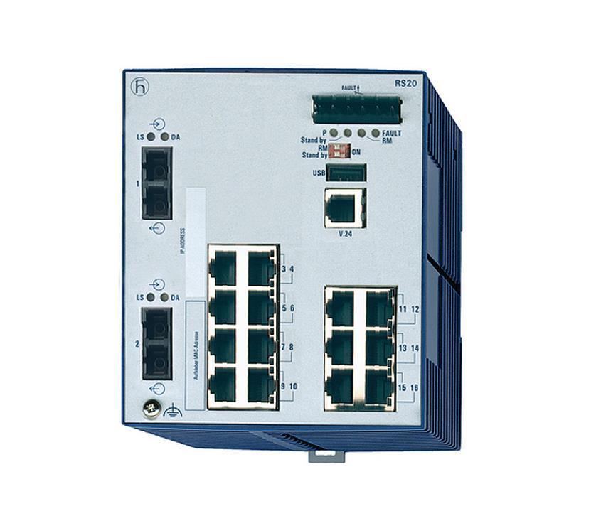 943-434-057 Hirschmann Rs20-1600L2L2Sdau Tx: 10/100M=14 Fx: 10/100M=2 Unmanaged Switch (Refurbished)